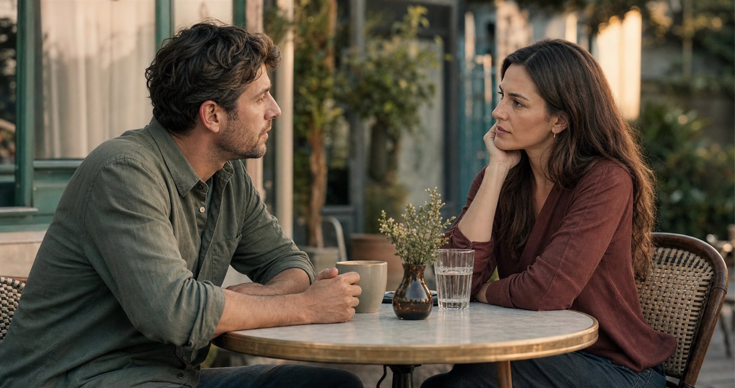 Adult heterosexual couple having a respectful conversation after herpes disclosure